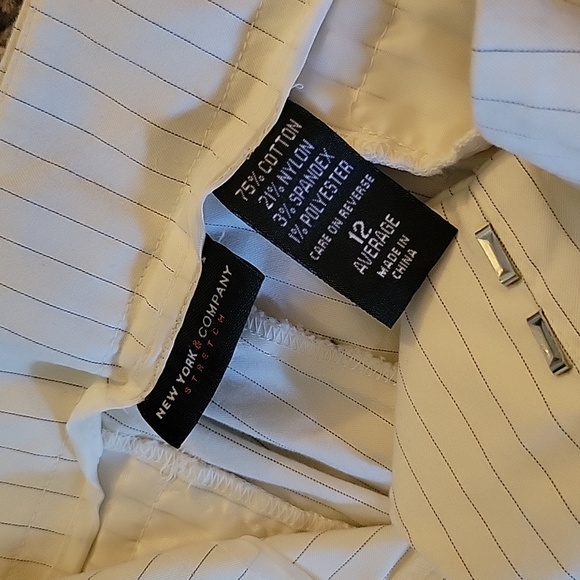 New York & Company, Size 12, Beige pinstripe pants - Picture 2 of 3